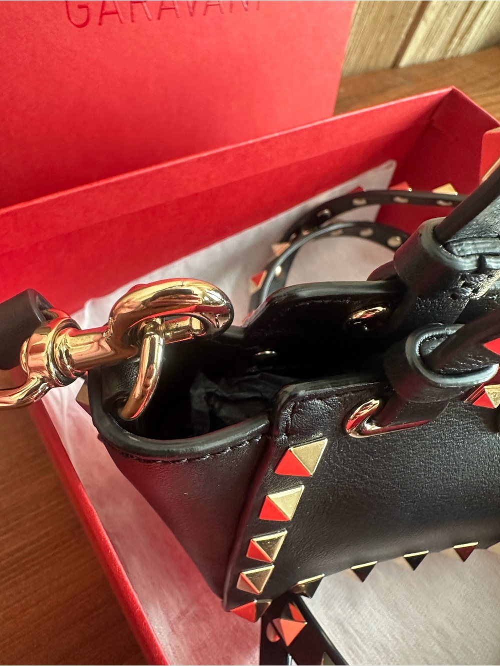 Valentino Garavani NIB Black Leather Mini Rockstud Crossbody Shoulder Bag - Picture 7 of 15